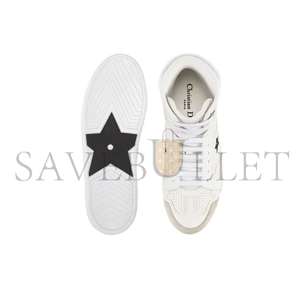 DIOR STAR SKATEBOARD SHOES WOMEN'S HIGH-TOP WHITE KCK377CLD_S19W