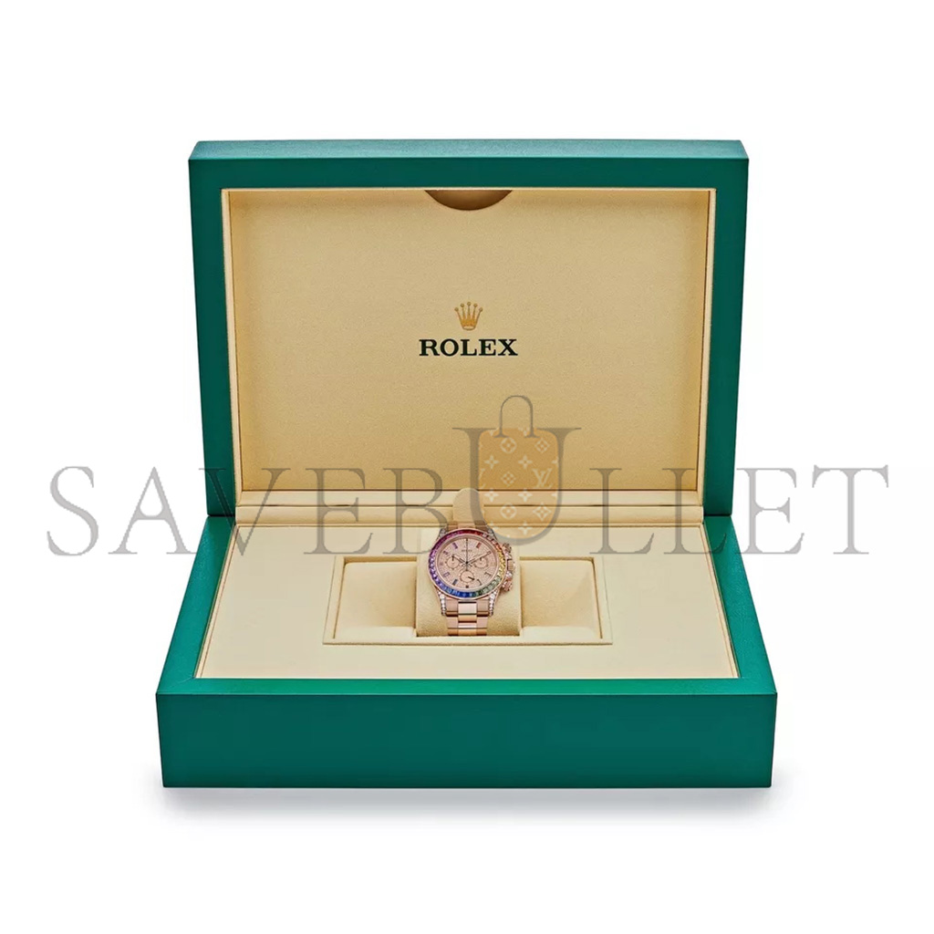 ROLEX DAYTONA 'RAINBOW' ROSE GOLD PAVE DIAMOND DIAL WATCH 116595RBOW