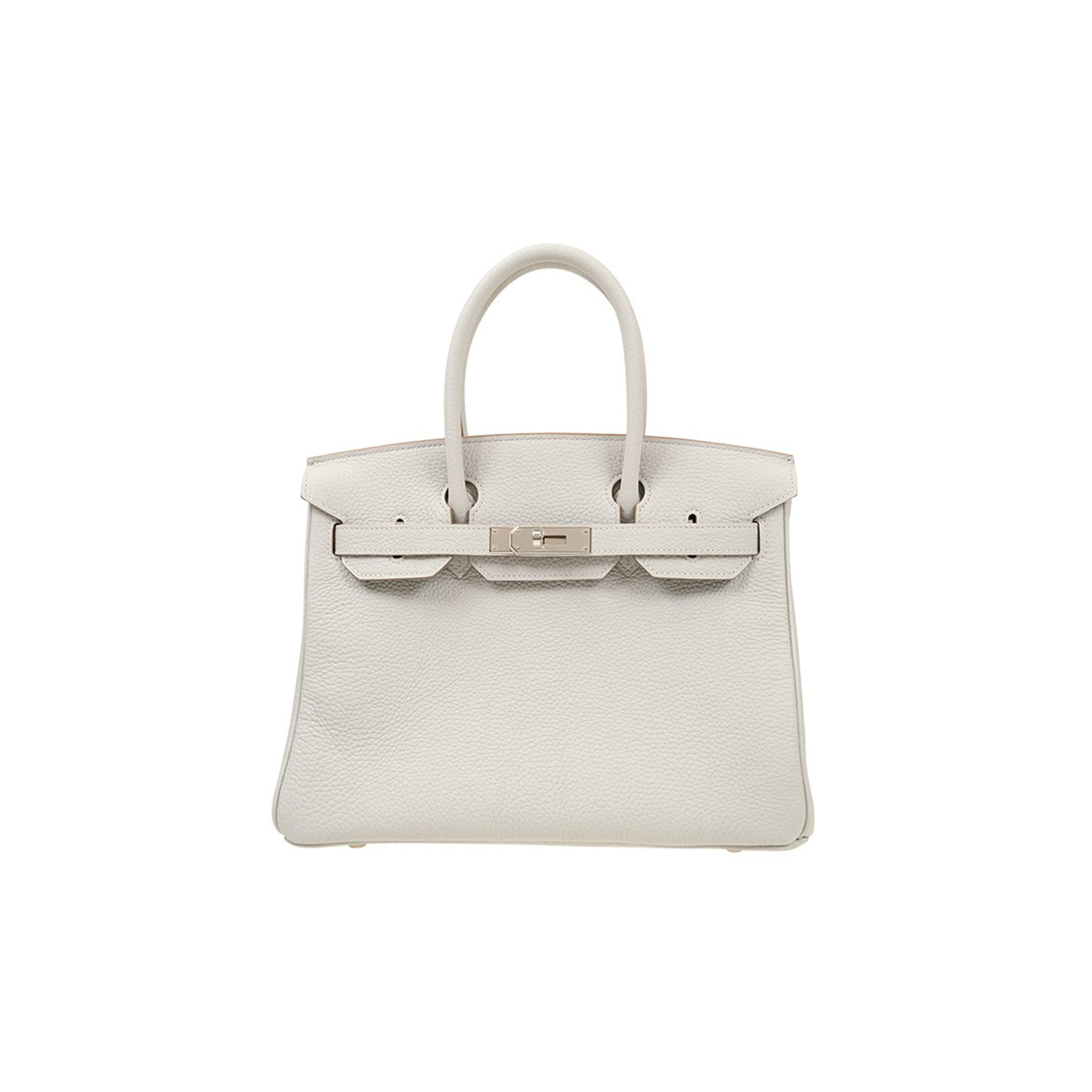 HERMES MASTER BIRKIN 30 TOGO PURE WHITE COWHIDE HANDBAG BK3080TCSS (30*23*15cm)