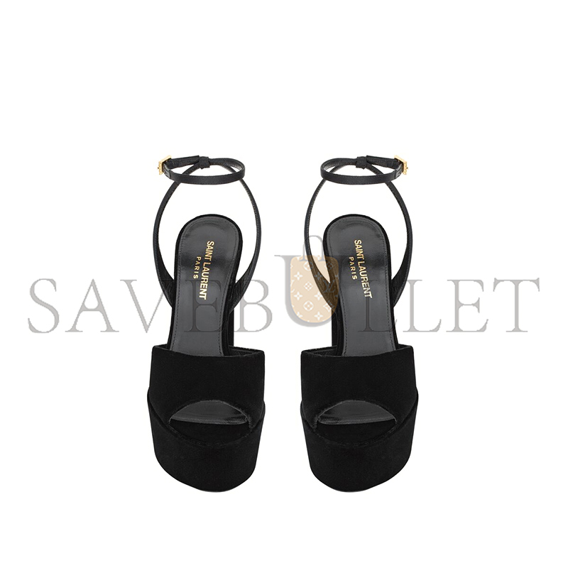 YSL JODIE PLATFORM SANDALS IN VELVET 716402GVOAB1000 YSL JODIE PLATFORM SANDALS IN VELVET 716402GVOAB1000