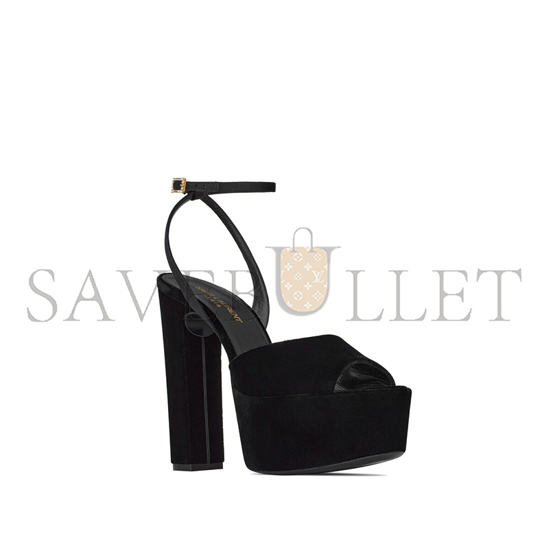 YSL JODIE PLATFORM SANDALS IN VELVET 716402GVOAB1000 YSL JODIE PLATFORM SANDALS IN VELVET 716402GVOAB1000