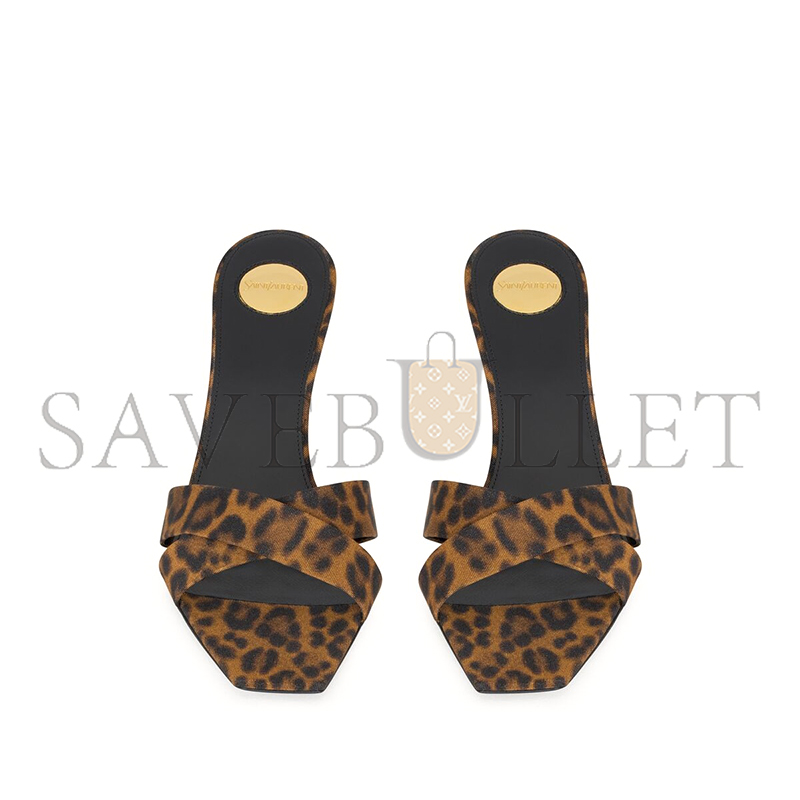 YSL JILL MULES IN LEOPARD GROSGRAIN 825270AAESW2094 YSL JILL MULES IN LEOPARD GROSGRAIN 825270AAESW2094