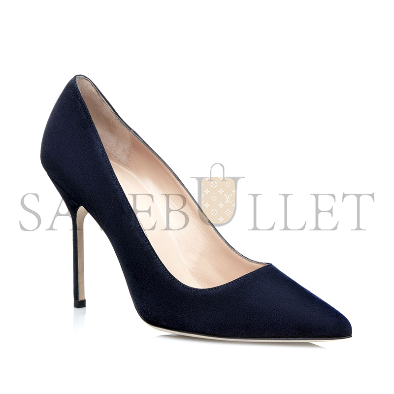 MANOLO BLAHNIK BB NAVY SUEDE POINTED TOE PUMPS 9XX-0417-0019 MANOLO BLAHNIK BB NAVY SUEDE POINTED TOE PUMPS 9XX-0417-0019