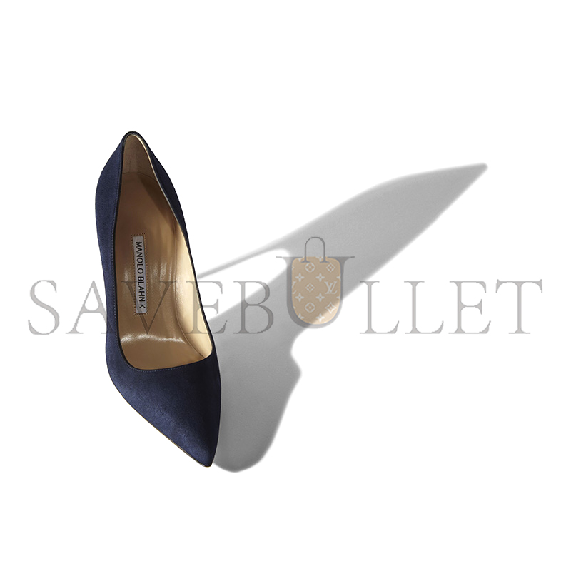 MANOLO BLAHNIK BB NAVY SUEDE POINTED TOE PUMPS 9XX-0417-0019 MANOLO BLAHNIK BB NAVY SUEDE POINTED TOE PUMPS 9XX-0417-0019
