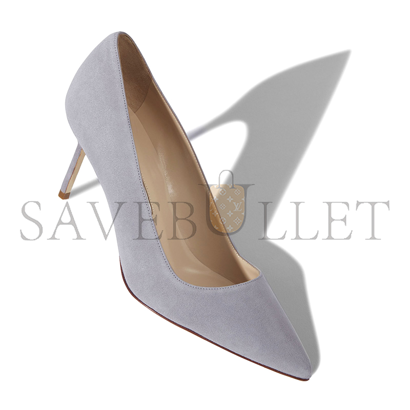 MANOLO BLAHNIK BB 70 LIGHT GREY SUEDE POINTED TOE PUMPS 9XX-0415-0018 MANOLO BLAHNIK BB 70 LIGHT GREY SUEDE POINTED TOE PUMPS 9XX-0415-0018