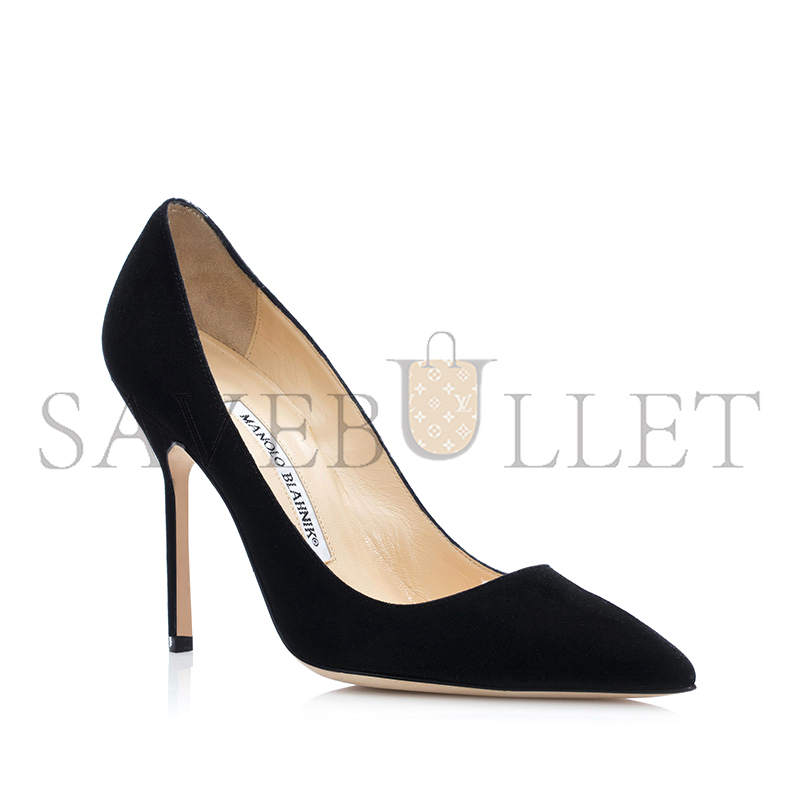 MANOLO BLAHNIK BB BLACK SUEDE POINTED TOE PUMPS 9XX-0417-0016 MANOLO BLAHNIK BB BLACK SUEDE POINTED TOE PUMPS 9XX-0417-0016