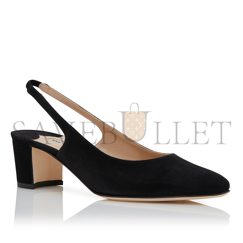 MANOLO BLAHNIK ALLURASAN BLACK SUEDE SLINGBACK PUMPS 121-1799-0001 MANOLO BLAHNIK ALLURASAN BLACK SUEDE SLINGBACK PUMPS 121-1799-0001