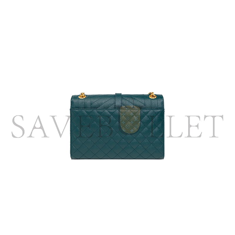 YSL ENVELOPE MEDIUM SHOULDER BAG GREEN 600185BOW914417 (24*17.5*6cm)