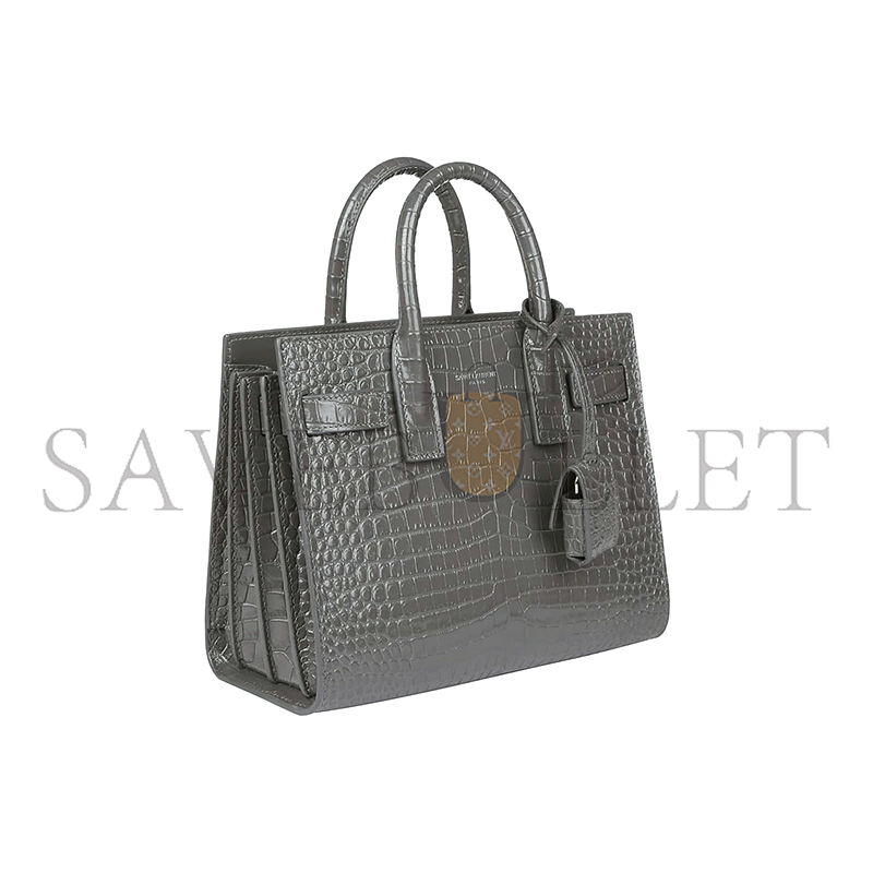 YSL SAC DE JOUR EMBOSSED LEATHER SATCHEL GREY 392035DND1N112 (26*20.5*12.5cm)