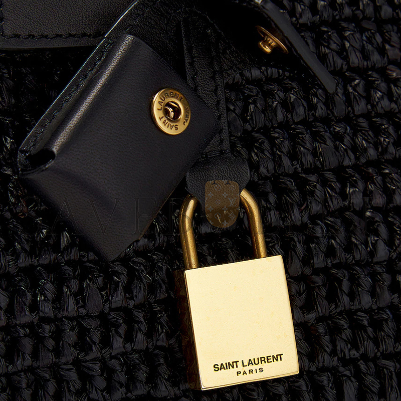 YSL SAC DE JOUR SUPPLE IN RAFFIA AND LEATHER-MEDIUM 751499GAADY1000 (41*28*13cm)