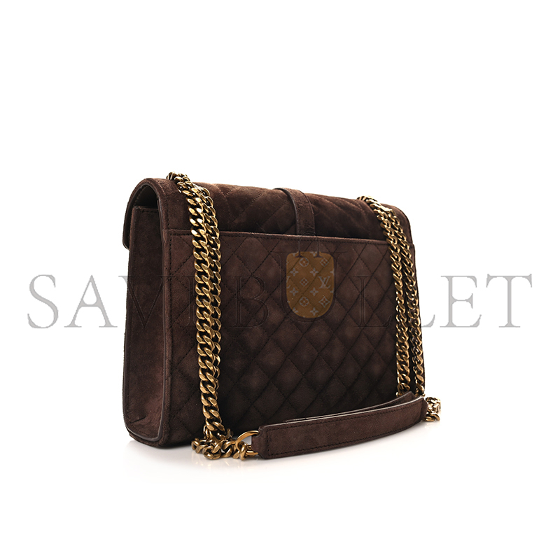 YSL ENVELOPE MEDIUM CHAIN BAG IN SUDE SHOULDER BAG 4872061557025 (24*17.5*6cm)
