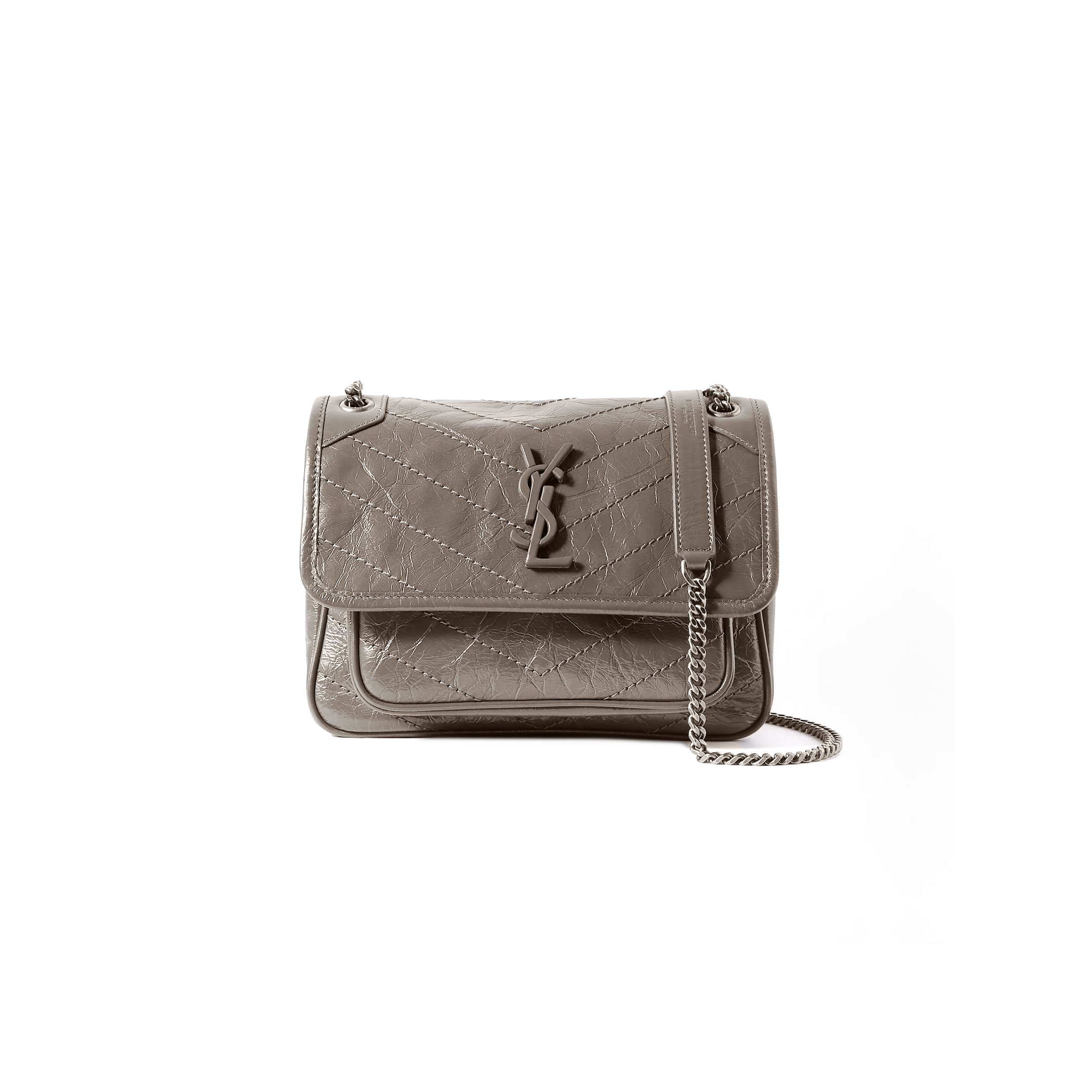 YSL NIKI BABY IN CRINKLED VINTAGE LEATHER 330370EN041723 (21*16*7.5cm)