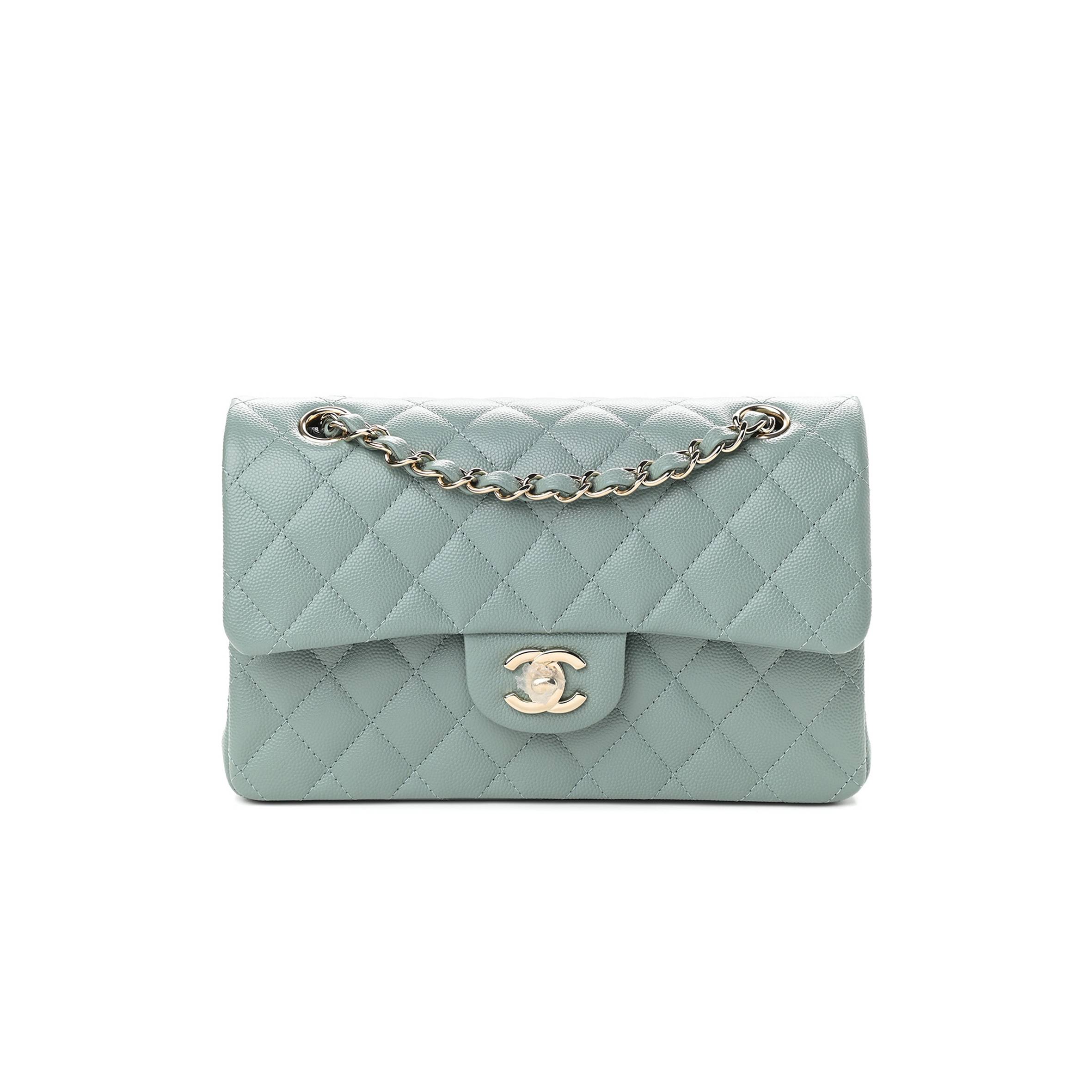 CHANEL CAVIAR QUILTED SMALL DOUBLE FLAP DARK GREEN ROSE GOLD HARDWARE (22*14*6cm) CHANEL CAVIAR QUILTED SMALL DOUBLE FLAP DARK GREEN ROSE GOLD HARDWARE (22*14*6cm)