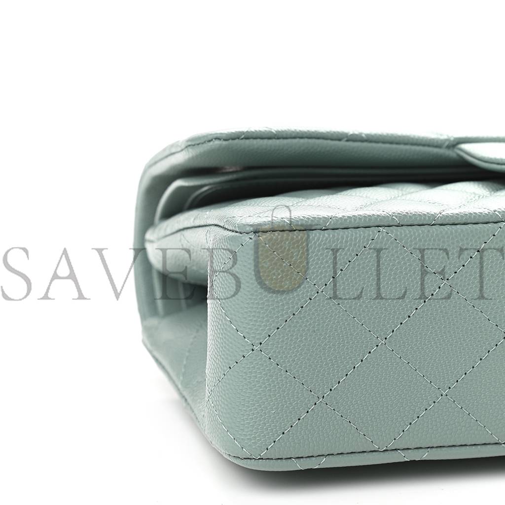 CHANEL CAVIAR QUILTED SMALL DOUBLE FLAP DARK GREEN ROSE GOLD HARDWARE (22*14*6cm) CHANEL CAVIAR QUILTED SMALL DOUBLE FLAP DARK GREEN ROSE GOLD HARDWARE (22*14*6cm)