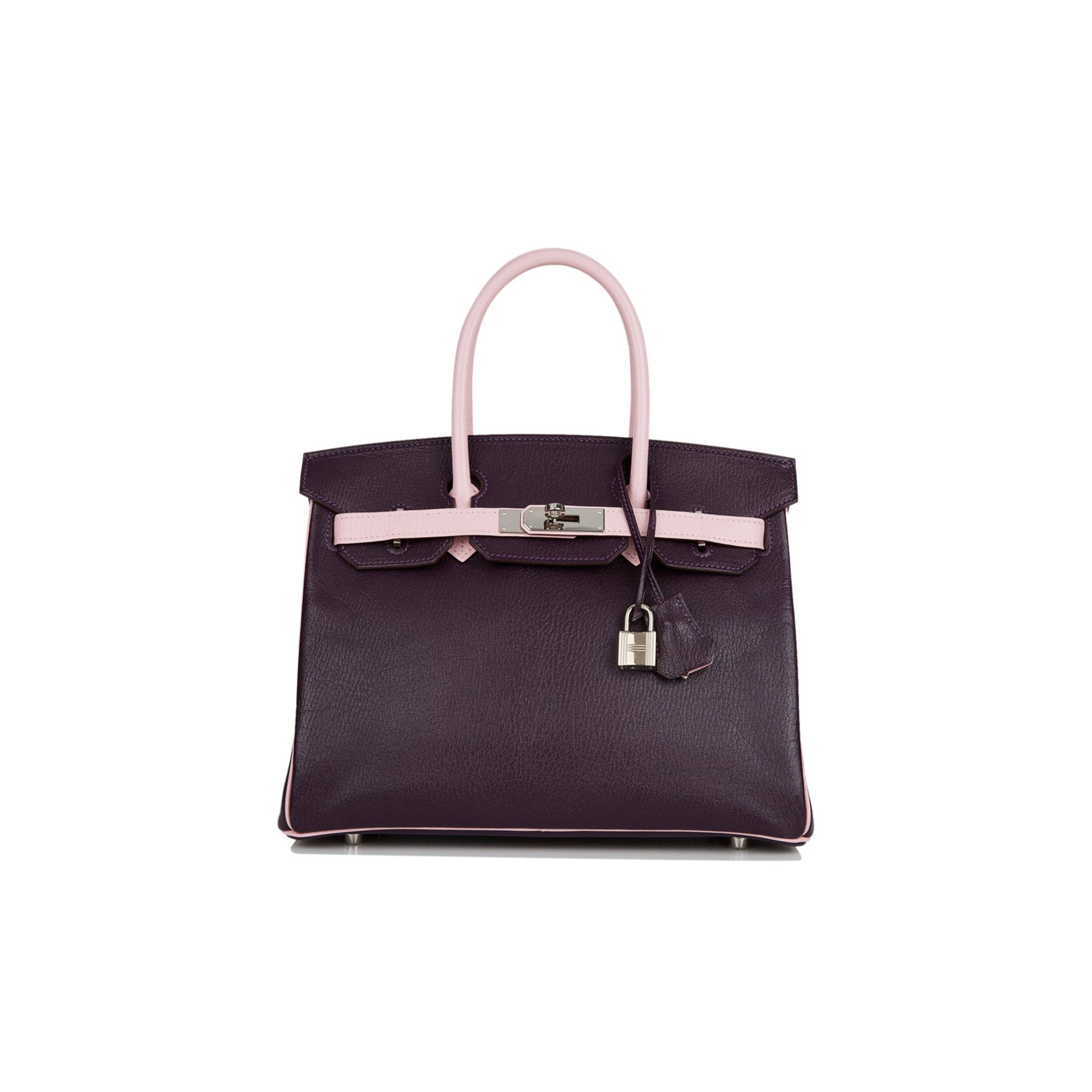 HERMES SPECIAL ORDER (HSS) BIRKIN 30 RAISIN AND ROSE SAKURA CHEVRE PALLADIUM HARDWARE ( 30cm*22*16cm) HERMES SPECIAL ORDER (HSS) BIRKIN 30 RAISIN AND ROSE SAKURA CHEVRE PALLADIUM HARDWARE ( 30cm*22*16cm)