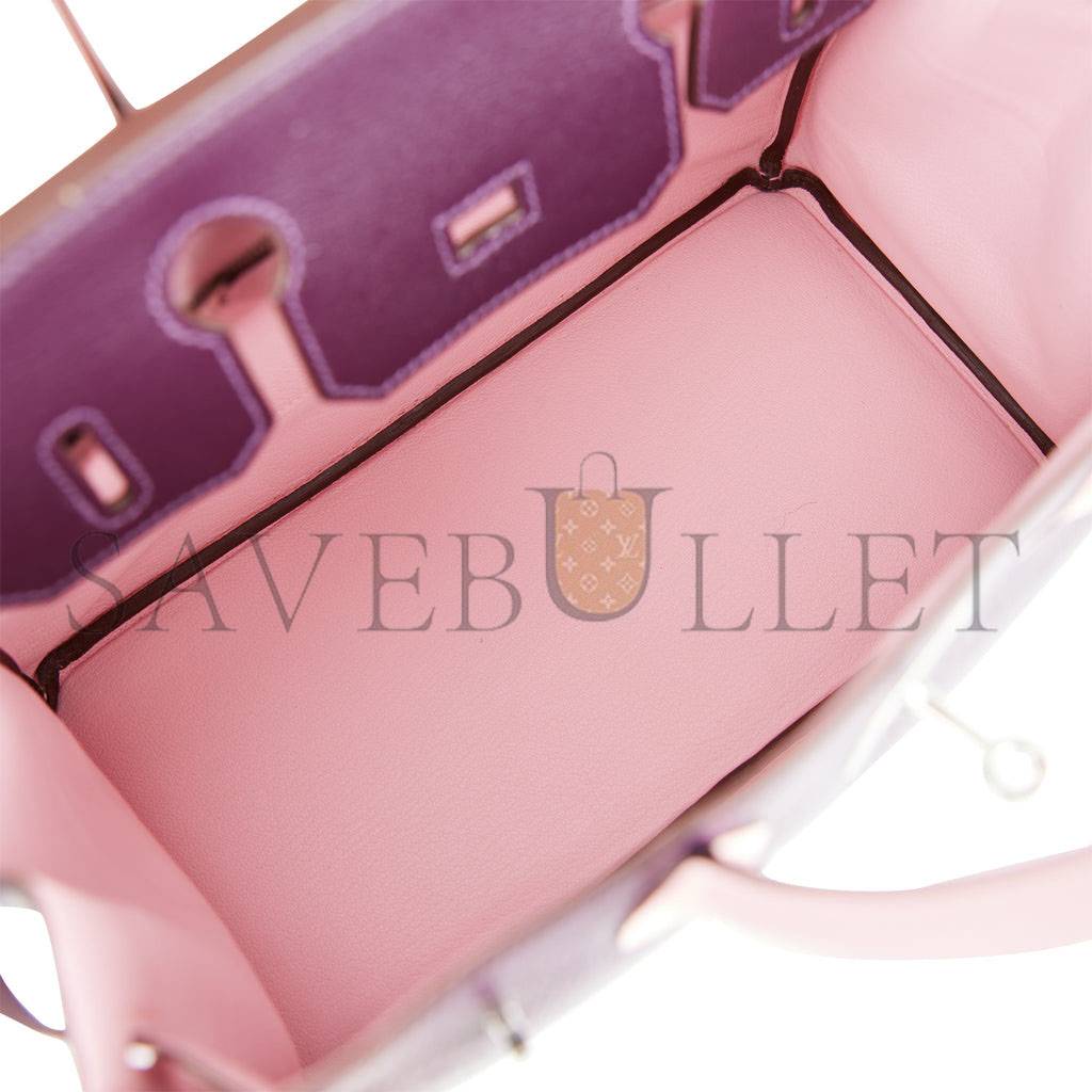 HERMES SPECIAL ORDER (HSS) BIRKIN 30 RAISIN AND ROSE SAKURA CHEVRE PALLADIUM HARDWARE ( 30cm*22*16cm) HERMES SPECIAL ORDER (HSS) BIRKIN 30 RAISIN AND ROSE SAKURA CHEVRE PALLADIUM HARDWARE ( 30cm*22*16cm)