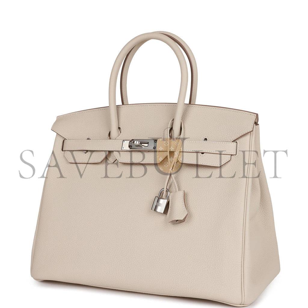 HERMES BIRKIN 35 CRAIE TOGO PALLADIUM HARDWARE 39878406209630 (35cm)