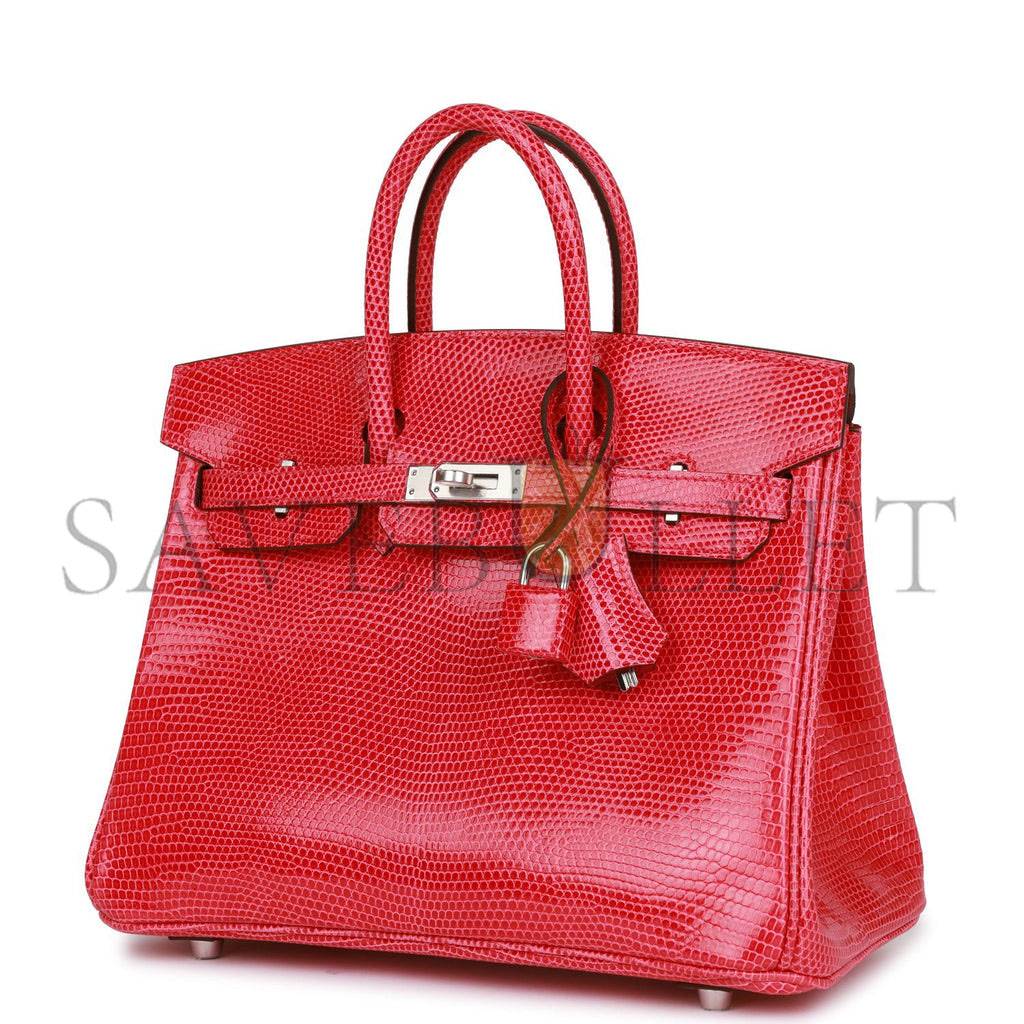 HERMES BIRKIN 25 ROSE EXTREME LIZARD PALLADIUM HARDWARE (25*19*12cm) HERMES BIRKIN 25 ROSE EXTREME LIZARD PALLADIUM HARDWARE (25*19*12cm)