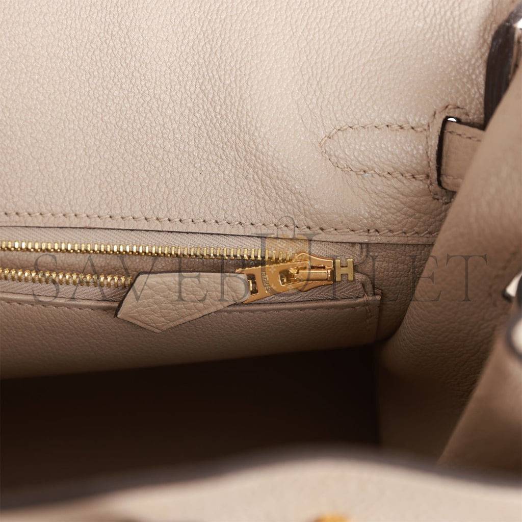 HERMES BIRKIN 25 GRIS TOURTERELLE TOGO GOLD HARDWARE HANDMADE (25cm) HERMES BIRKIN 25 GRIS TOURTERELLE TOGO GOLD HARDWARE HANDMADE (25cm)
