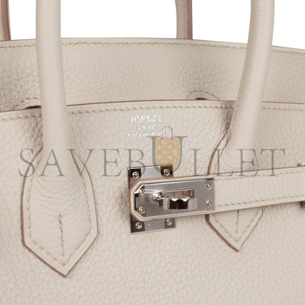 HERMES BIRKIN 25 BETON TOGO PALLADIUM HARDWARE HANDMADE (25*19*12cm) HERMES BIRKIN 25 BETON TOGO PALLADIUM HARDWARE HANDMADE (25*19*12cm)