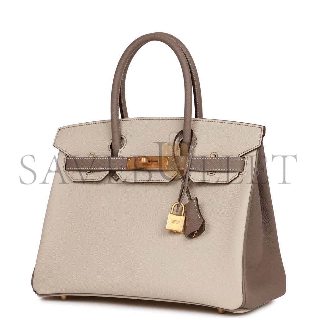 HERMES SPECIAL ORDER (HSS) BIRKIN 30 CRAIE AND GRIS ASPHALTE EPSOM BRUSHED GOLD HARDWARE( 30cm*22*16cm) HERMES SPECIAL ORDER (HSS) BIRKIN 30 CRAIE AND GRIS ASPHALTE EPSOM BRUSHED GOLD HARDWARE( 30cm*22*16cm)