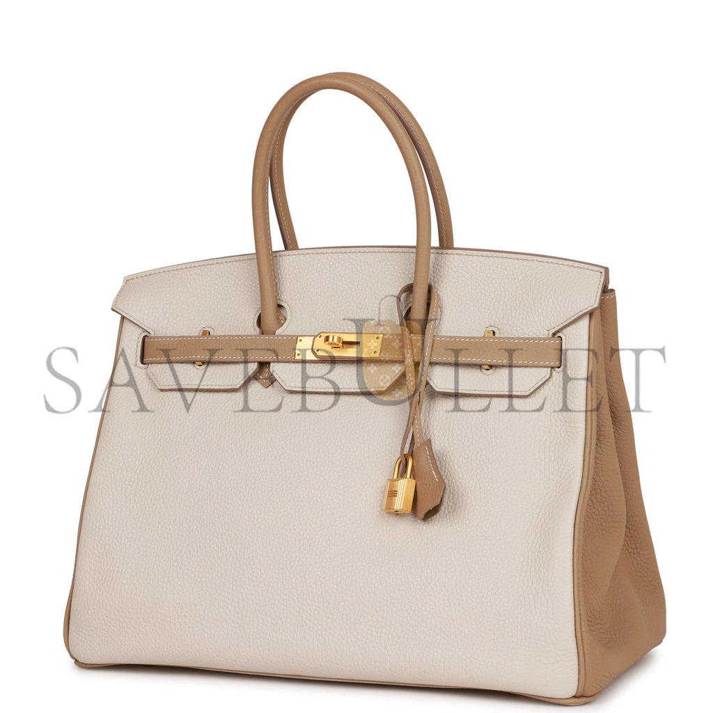 HERMES SPECIAL ORDER (HSS) BIRKIN 35 CRAIE AND TRENCH CLEMENCE BRUSHED GOLD HARDWARE (35*25*18cm) HERMES SPECIAL ORDER (HSS) BIRKIN 35 CRAIE AND TRENCH CLEMENCE BRUSHED GOLD HARDWARE (35*25*18cm)