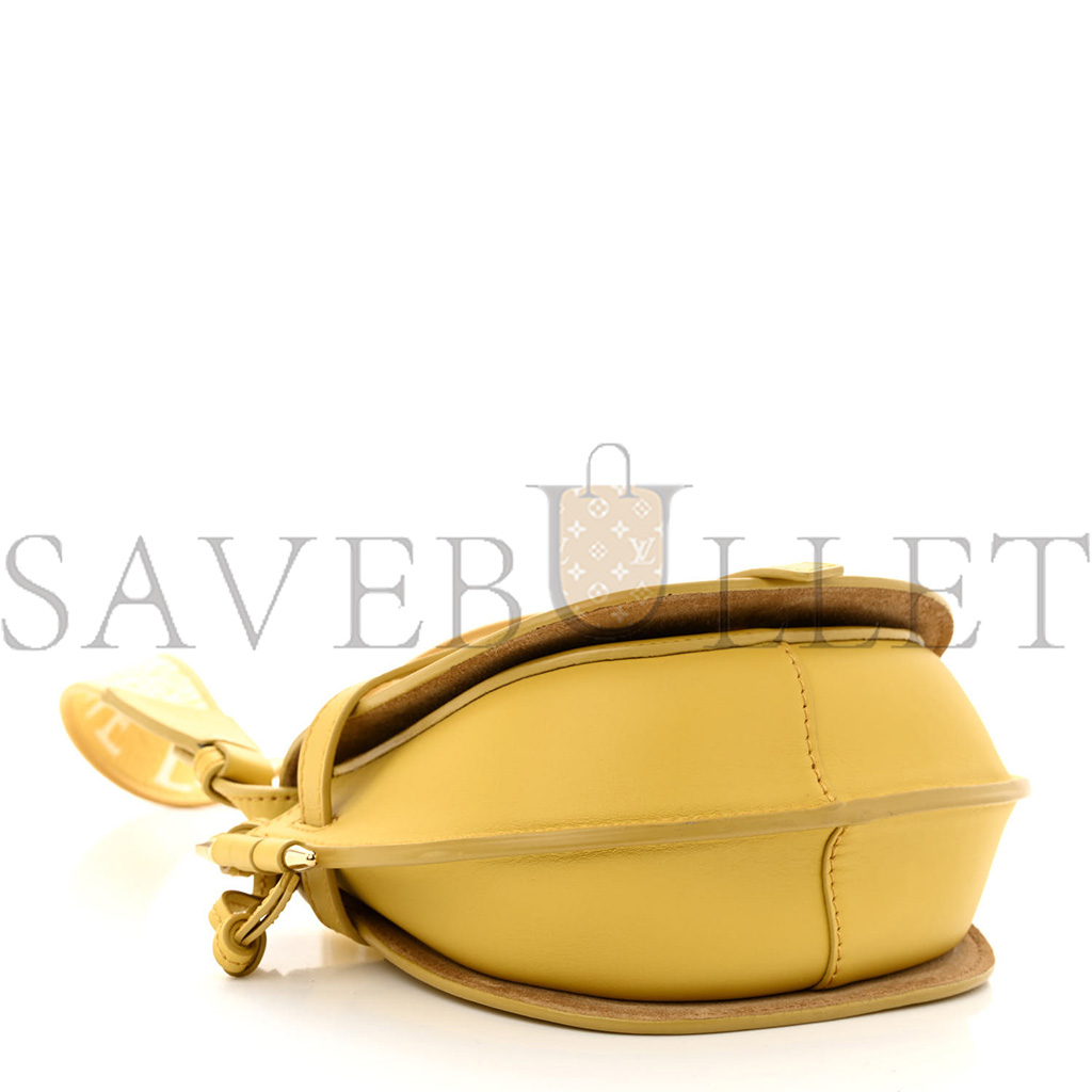 LOEWE CALFSKIN JACQUARD MINI GATE DUAL BAG DARK YELLOW (19*14*9cm)