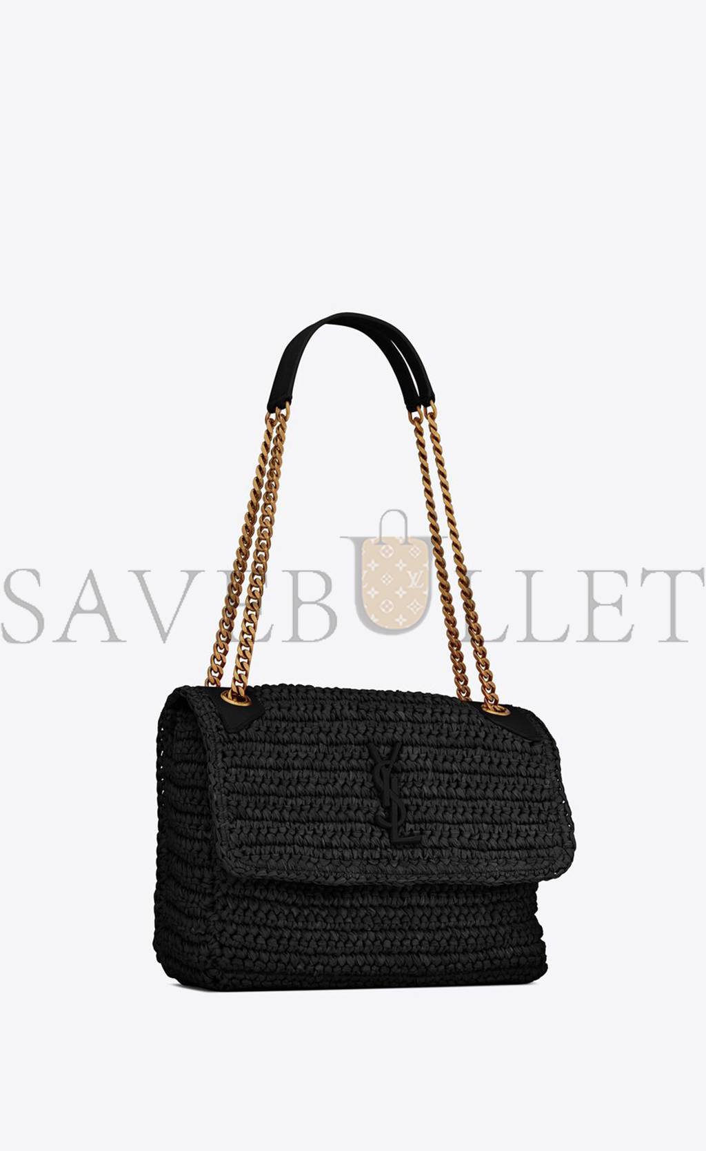 YSL NIKI MEDIUM CHAIN BAG IN RAFFIA AND LEATHER 633187GG66W1000 (28*20*8.5cm) YSL NIKI MEDIUM CHAIN BAG IN RAFFIA AND LEATHER 633187GG66W1000 (28*20*8.5cm)