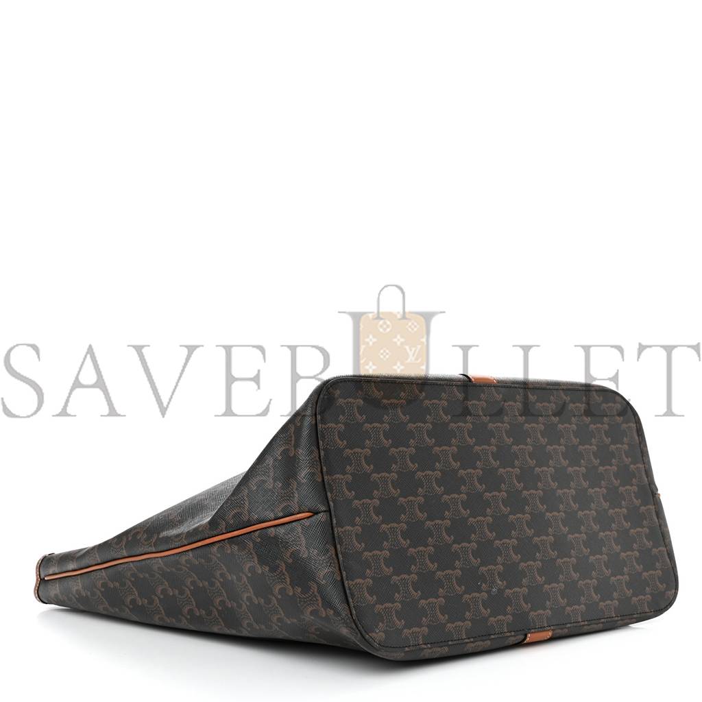CELINE TRIOMPHE CANVAS CALFSKIN MEDIUM CABAS BAG TAN (31*30*18cm) CELINE TRIOMPHE CANVAS CALFSKIN MEDIUM CABAS BAG TAN (31*30*18cm)