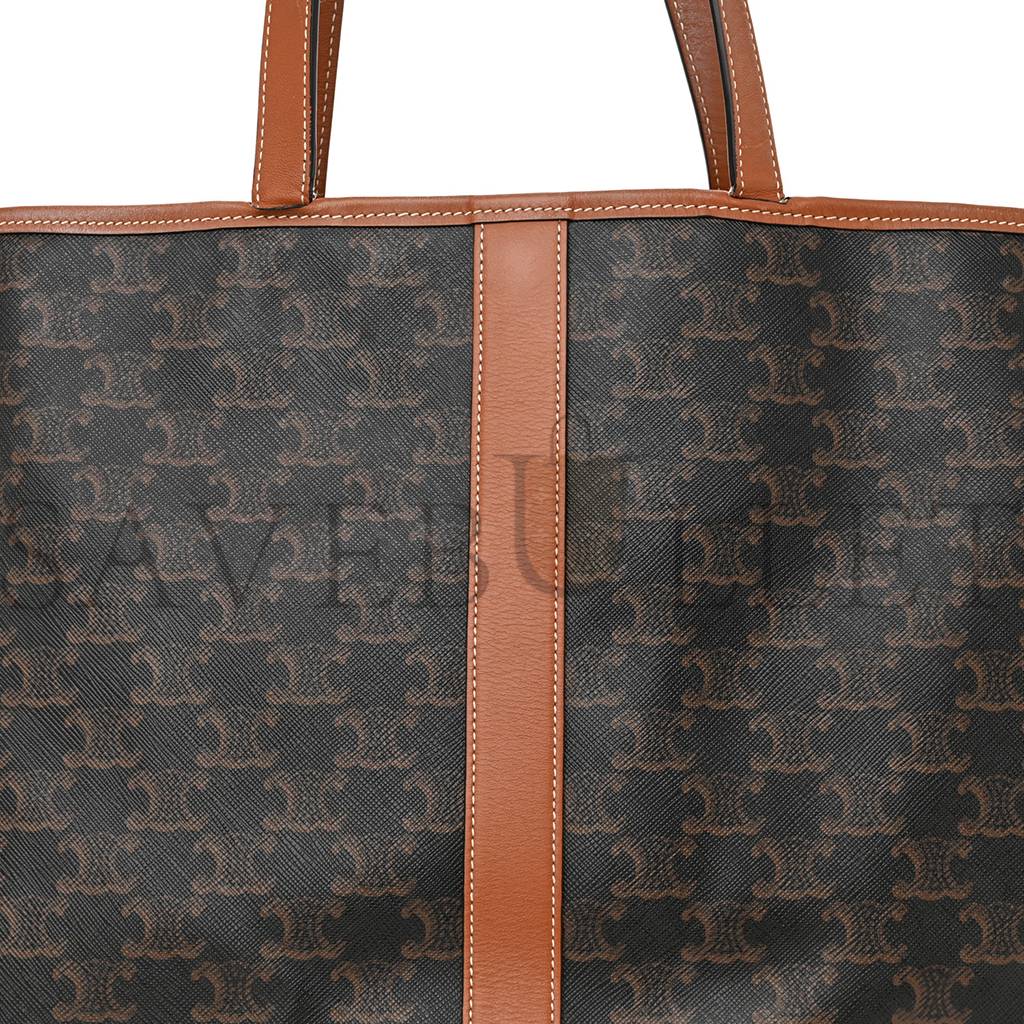CELINE TRIOMPHE CANVAS CALFSKIN MEDIUM CABAS BAG TAN (31*30*18cm) CELINE TRIOMPHE CANVAS CALFSKIN MEDIUM CABAS BAG TAN (31*30*18cm)