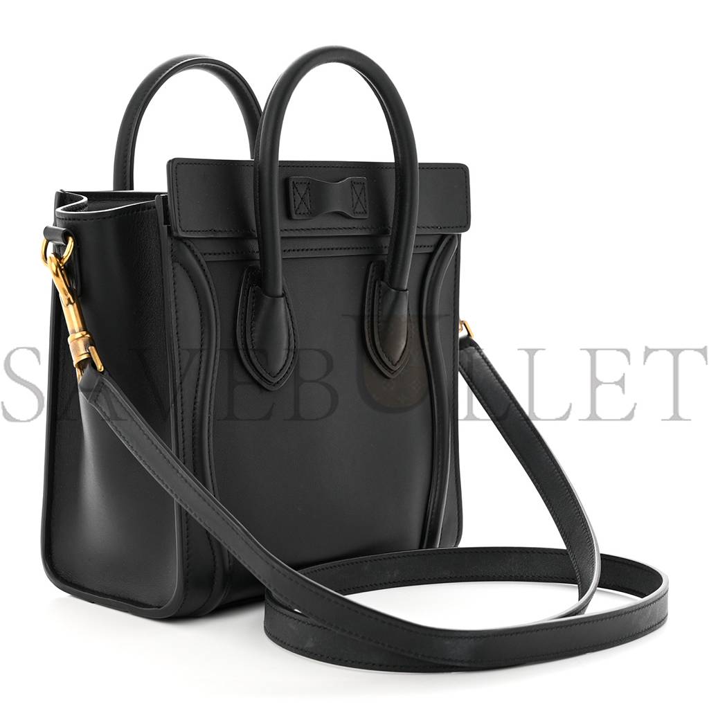 CELINE SMOOTH CALFSKIN NANO LUGGAGE BLACK (20*20*10cm) CELINE SMOOTH CALFSKIN NANO LUGGAGE BLACK (20*20*10cm)
