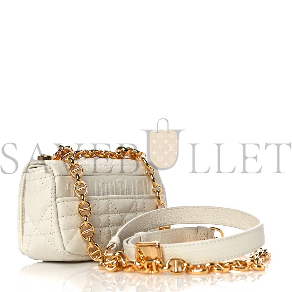 DIOR SUPPLE CALFSKIN CANNAGE MICRO CARO BAG LATTE (13*8*5.7cm)