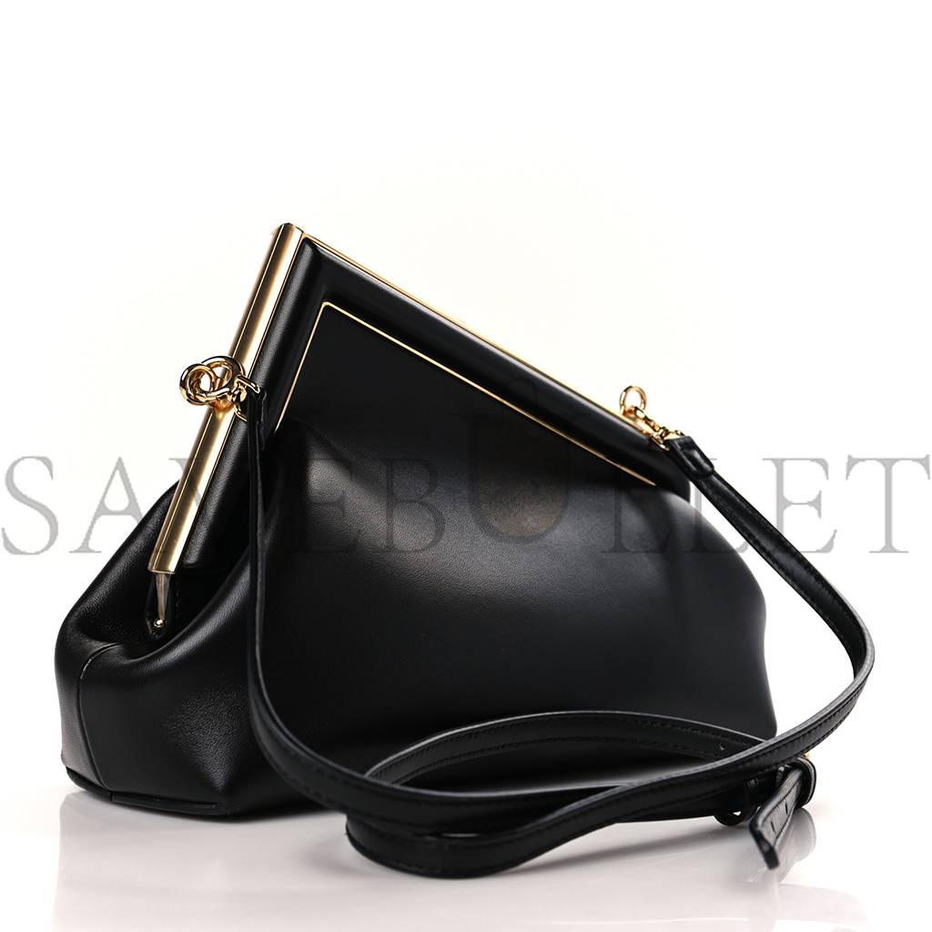 FENDI SHINY NAPPA SMALL FENDI FIRST BLACK (23*17*9cm)